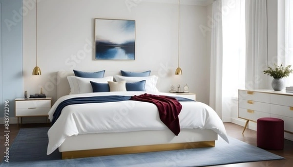 Obraz white and gold theme modern interior