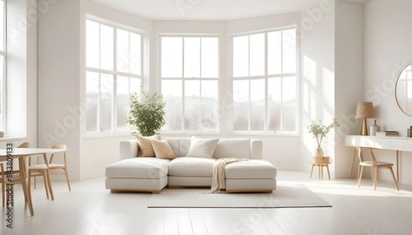 Obraz white and gold theme modern interior