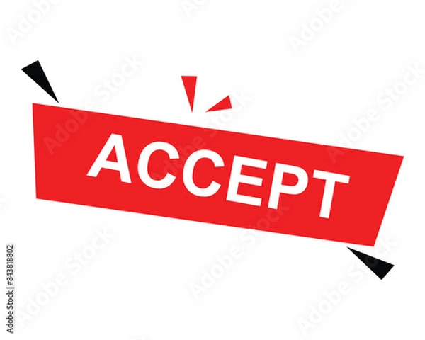 Obraz accept button on white background. accept button sign	
