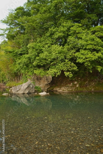 Obraz 山中に流れる清らかな川。