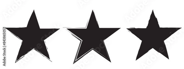 Fototapeta Retro abstract illustration with star brush. Black star brush in trendy style. Vector illustration. stock image.