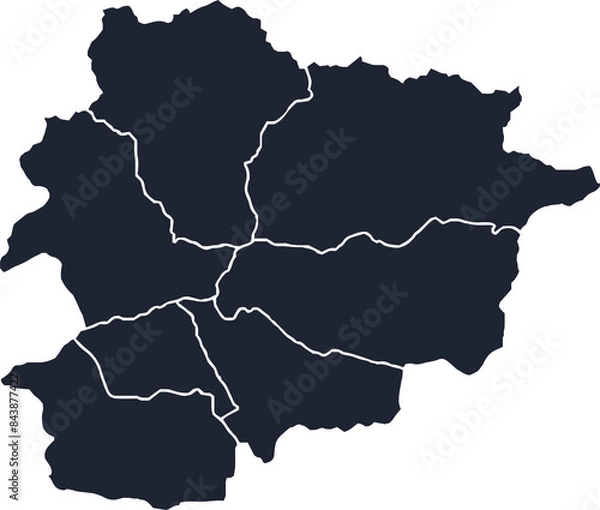Fototapeta MAP OF ANDORRA WITH ITS PARISHES