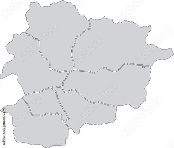 Fototapeta MAP OF ANDORRA WITH ITS PARISHES