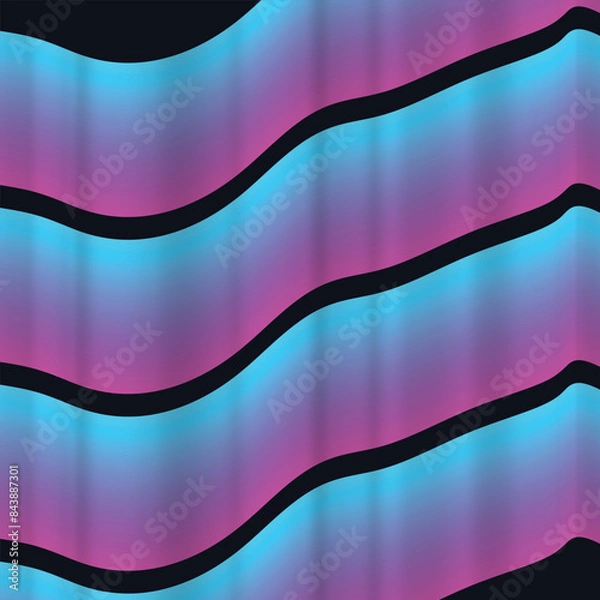 Obraz Neon Color Gradient Abstract Dynamic Wavy Line pattern Background