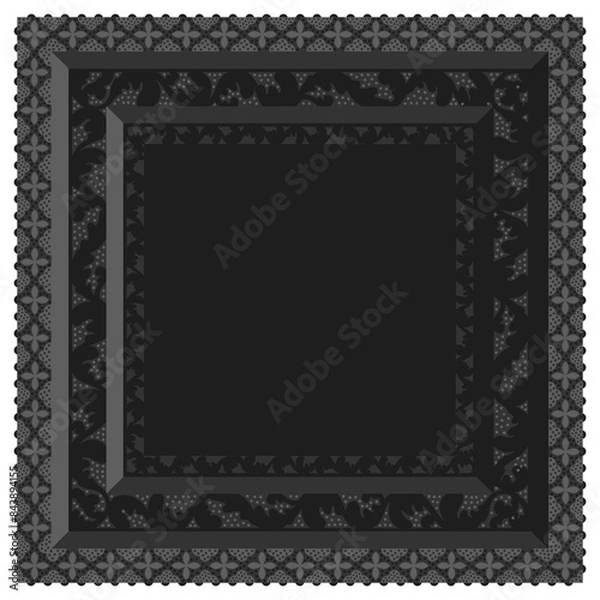 Fototapeta Gothic stylised ornamental frame. Floral patterned decoration.	
