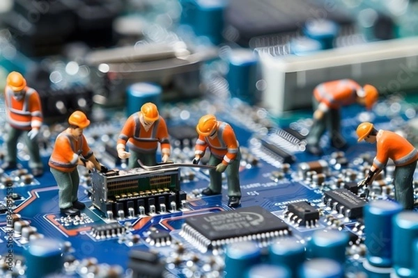 Obraz close up of computer circuit board