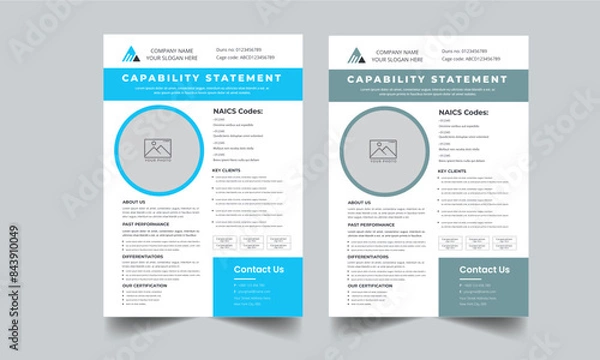 Fototapeta Capability Statement Template Design.