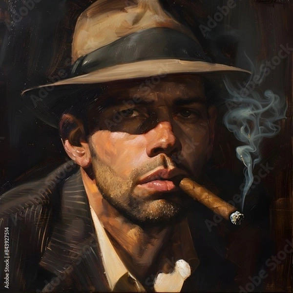 Obraz portrait of a person with cigar