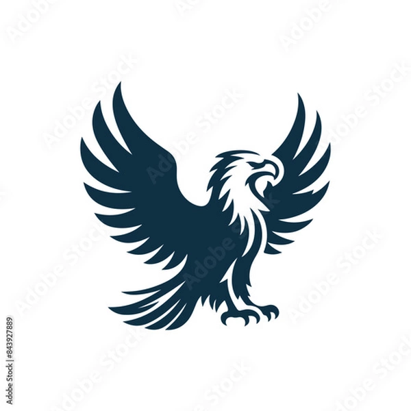 Fototapeta Eagle Silhouette Clip art isolated vector illustration on a white background