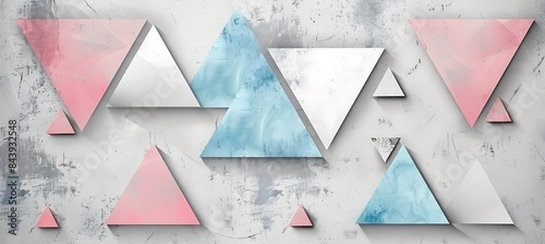 Obraz Light Grey Background: Diverse Shapes Creating Subtle and Elegant Visual Patterns