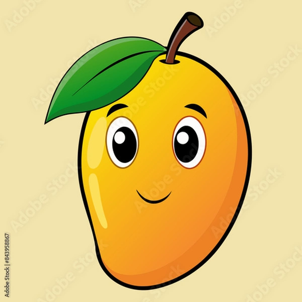 Fototapeta Mango cartoon vector illustration 