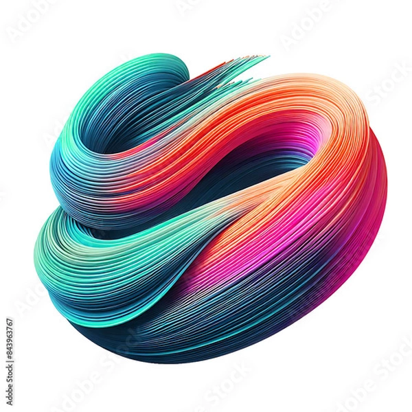 Fototapeta Bright Multicolored Ribbon as an Abstract Background.