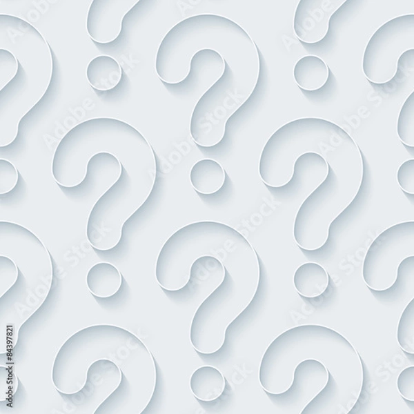 Obraz White paper with outline extrude effect. Abstract 3d seamless background. Halftone vector EPS10.