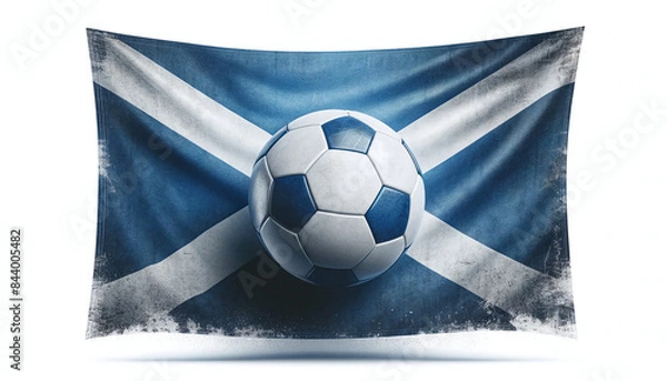 Obraz Large Scottish Flag with Soccer Ball