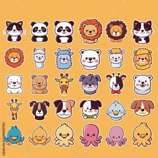 Fototapeta cute animals  stykers
