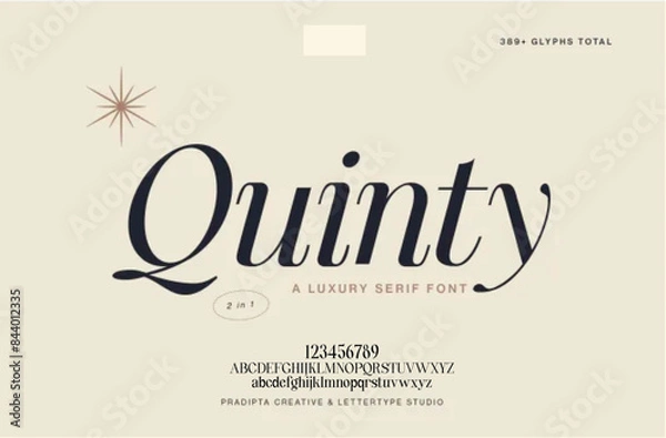 Obraz Luxury alphabet letters font. Classic Lettering Minimal Fashion Designs. Typography sans serif simple wedding logo fonts and number. vector illustration