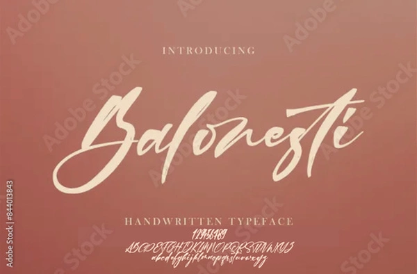 Obraz signature Font Calligraphy Logotype Script Brush Font Type Font lettering handwritten