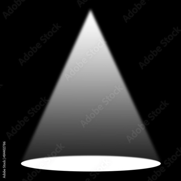 Fototapeta White light sources on black stage for presentation concept