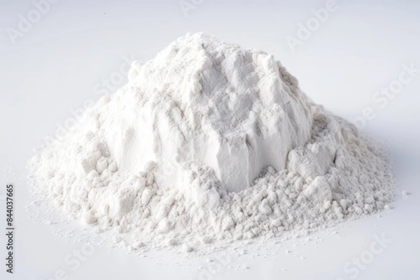 Fototapeta White Gypsum Powder, Clay or Diatomite Isolated, Powdered Chemicals as Calcium, Gypsum or Plaster