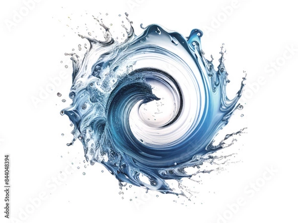 Fototapeta Liquid splashes. Abstract water spiral. Generative AI