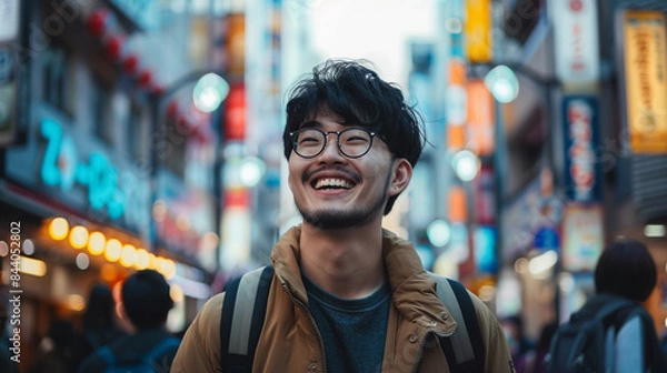 Obraz Um belo homem asiático de frente para a câmera