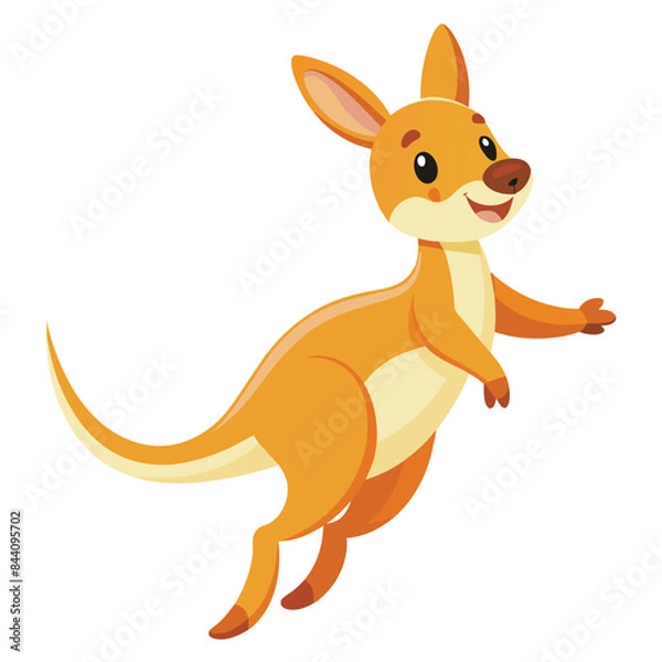 Fototapeta Cartoon Kangaroo Jumping