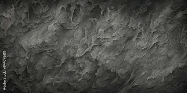 Fototapeta graphite texture of a wall with a white paintbrush, a ruler, and a pencil on a wooden surface