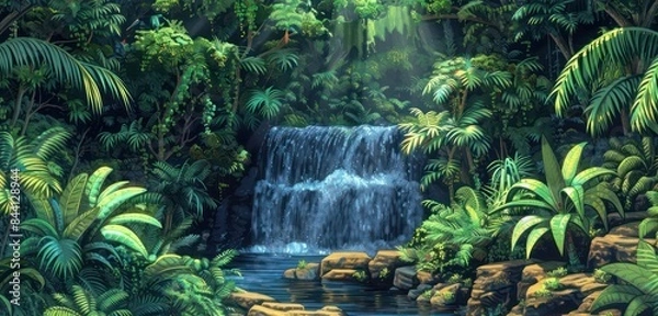 Obraz waterfall in the jungle