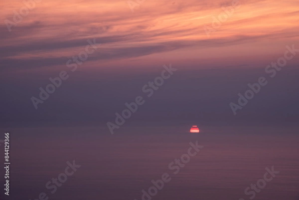 Obraz 秋田鳥海山から望む夕日