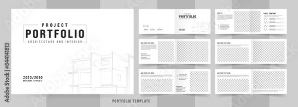 Fototapeta Landscape Architect Brochure, A4 size brochure design for interior portfolio template