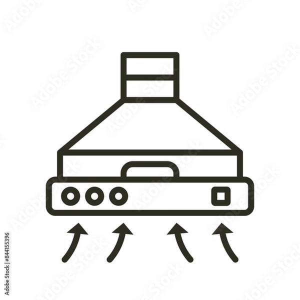 Fototapeta Fume hood outline icon. Kitchen chimney hood vector icon illustration image