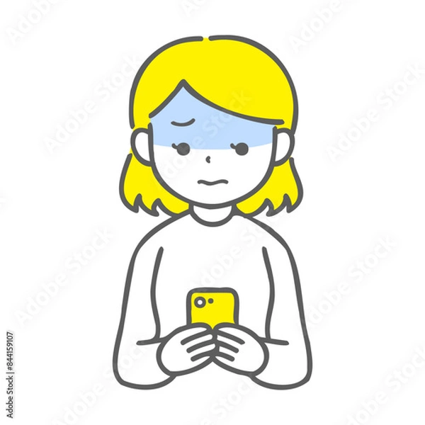 Fototapeta スマホを見て困っている女性