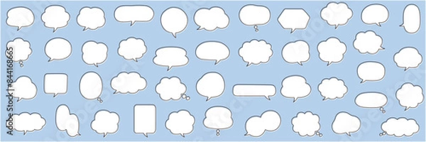 Fototapeta シンプルなふきだしのベクターイラストセット　ふきだし　フレーム　