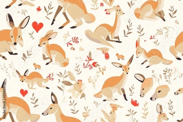 Obraz Cute kangaroo pattern