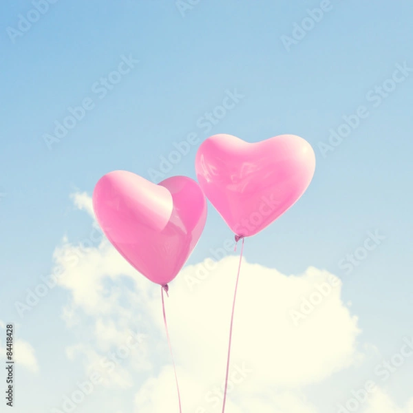 Obraz Pink heart balloons