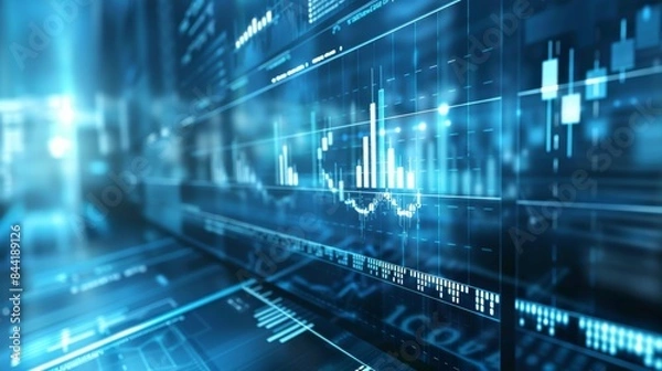 Fototapeta Conceptual business background with a focus on data.