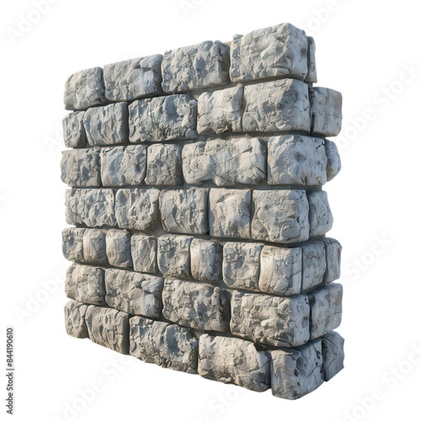 Fototapeta A wall made of stone blocks with a rough texture