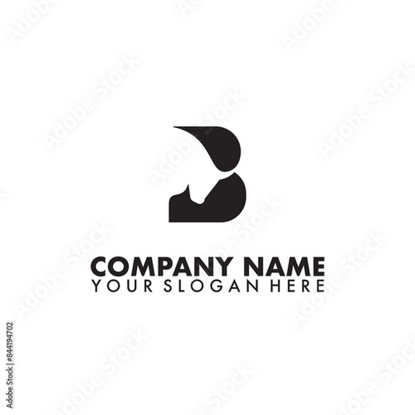 Obraz Initial Letter B with bulls logo design on white background