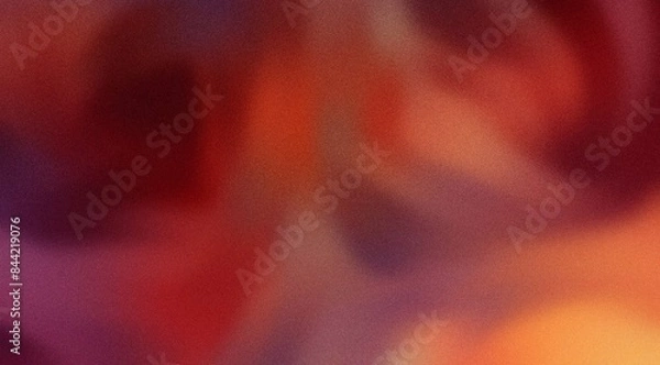 Fototapeta Red orange magenta abstract color gradient background grainy texture effect web banner header poster design, black grainy colors, bright shine glowing template