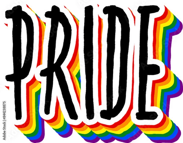 Fototapeta LGBT pride art on white background. template for poster, social network, banner, cards. word PRIDE for poster. LGBTQ love symbol background. Concept design.