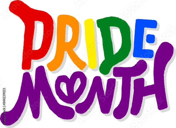 Fototapeta LGBT pride art on white background. template for poster, social network, banner, cards. word PRIDE for poster. LGBTQ love symbol background. Concept design.