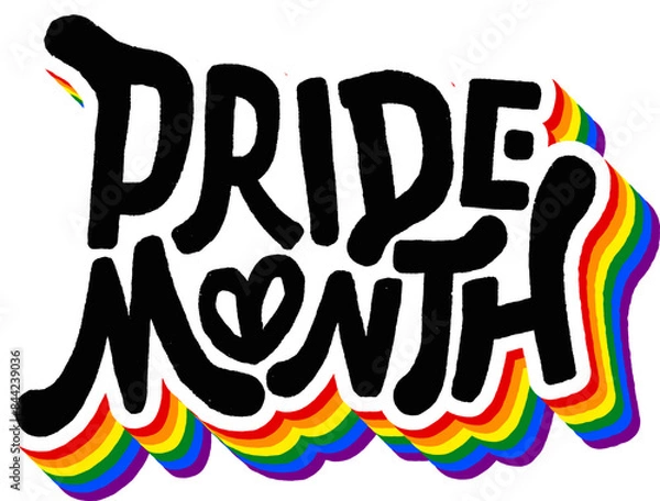 Fototapeta LGBT pride art on white background. template for poster, social network, banner, cards. word PRIDE for poster. LGBTQ love symbol background. Concept design.