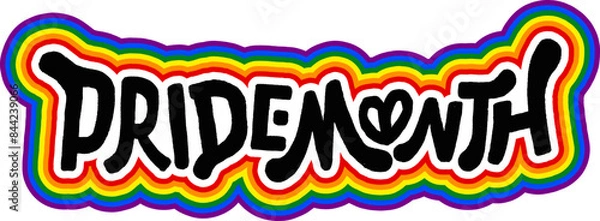 Fototapeta LGBT pride art on white background. template for poster, social network, banner, cards. word PRIDE for poster. LGBTQ love symbol background. Concept design.