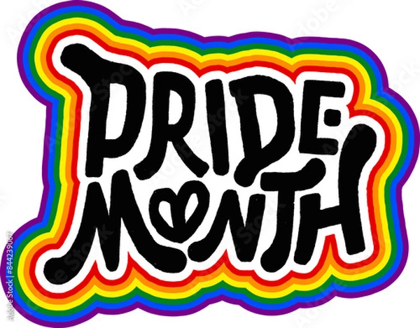 Fototapeta LGBT pride art on white background. template for poster, social network, banner, cards. word PRIDE for poster. LGBTQ love symbol background. Concept design.