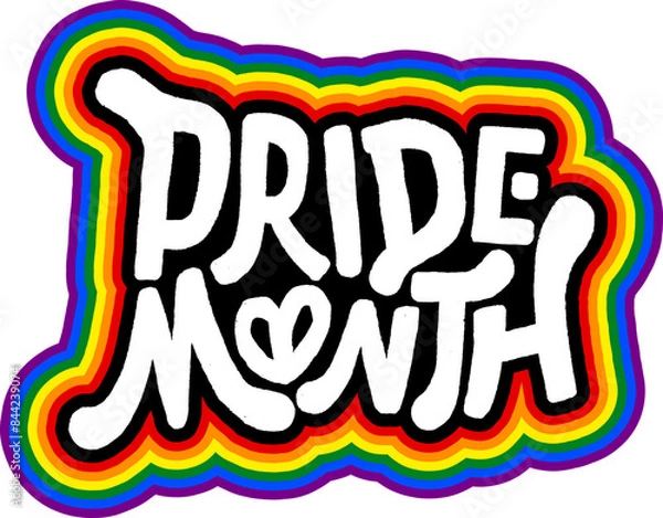 Fototapeta LGBT pride art on white background. template for poster, social network, banner, cards. word PRIDE for poster. LGBTQ love symbol background. Concept design.