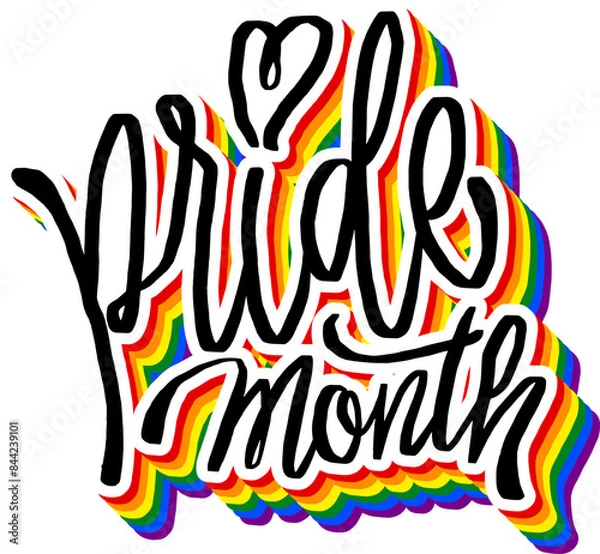 Fototapeta LGBT pride art on white background. template for poster, social network, banner, cards. word PRIDE for poster. LGBTQ love symbol background. Concept design.