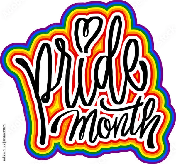 Fototapeta LGBT pride art on white background. template for poster, social network, banner, cards. word PRIDE for poster. LGBTQ love symbol background. Concept design.