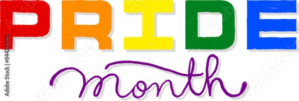 Fototapeta LGBT pride art on white background. template for poster, social network, banner, cards. word PRIDE for poster. LGBTQ love symbol background. Concept design.