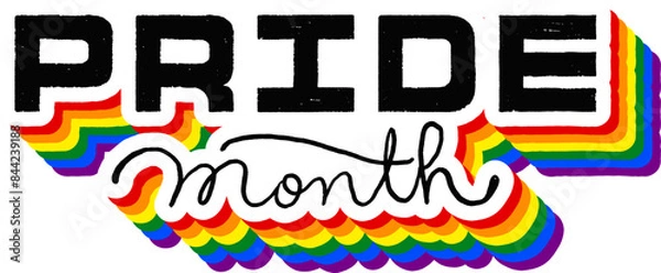 Fototapeta LGBT pride art on white background. template for poster, social network, banner, cards. word PRIDE for poster. LGBTQ love symbol background. Concept design.