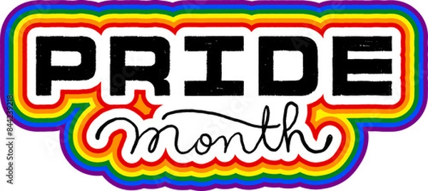 Fototapeta LGBT pride art on white background. template for poster, social network, banner, cards. word PRIDE for poster. LGBTQ love symbol background. Concept design.